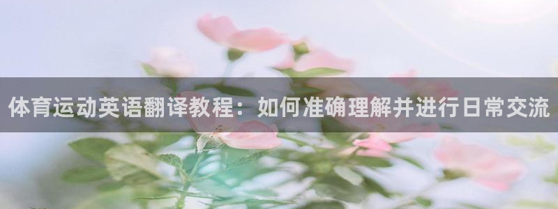 德国yy易游官方正版app集团：体育运动英语翻译教程：如何准